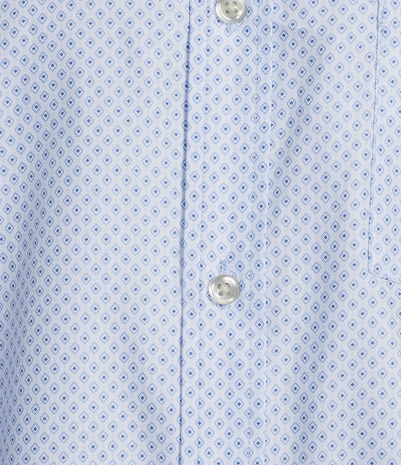 Roundtree & Yorke Geo Print Twill Sport Shirt