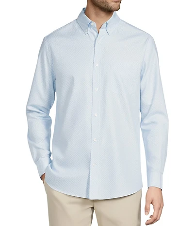 Roundtree & Yorke Geo Print Twill Sport Shirt