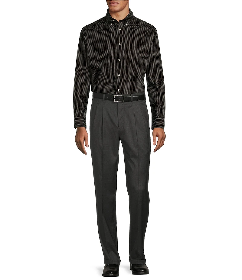 Gold Label Roundtree & Yorke Long Sleeve Geometric Print Sport Shirt