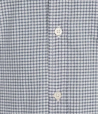 Roundtree & Yorke Long Sleeve Geometric Print Slub Sport Shirt