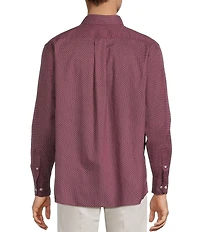Roundtree & Yorke Long Sleeve Geometric Print Sport Shirt