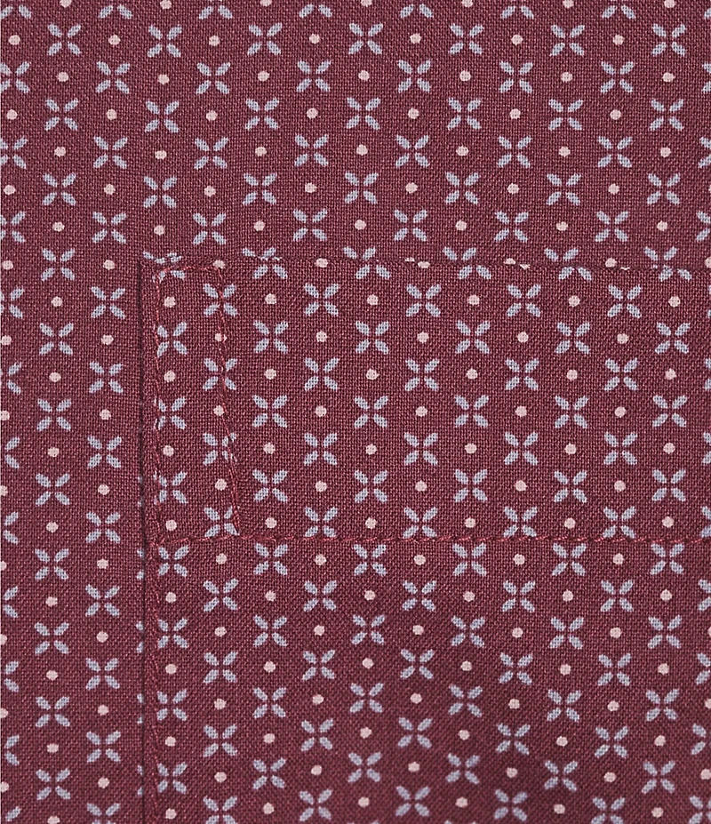Roundtree & Yorke Long Sleeve Geometric Print Sport Shirt