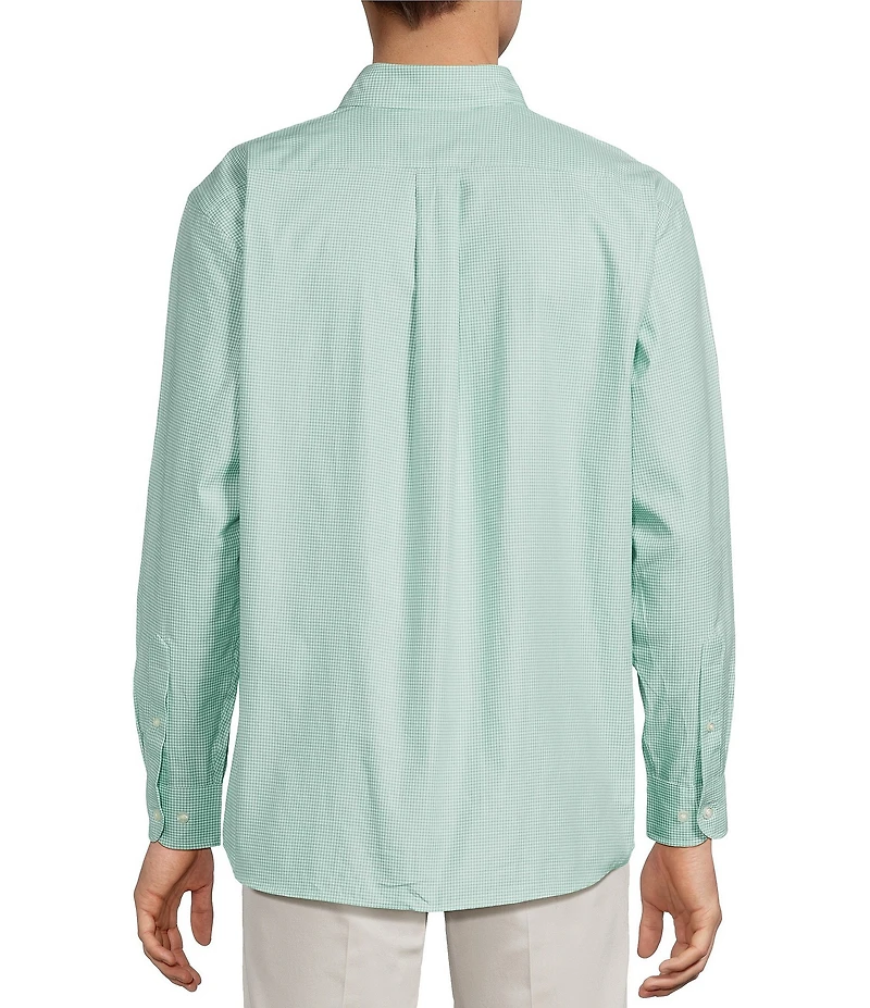 Roundtree & Yorke Gingham Pattern Twill Sport Shirt