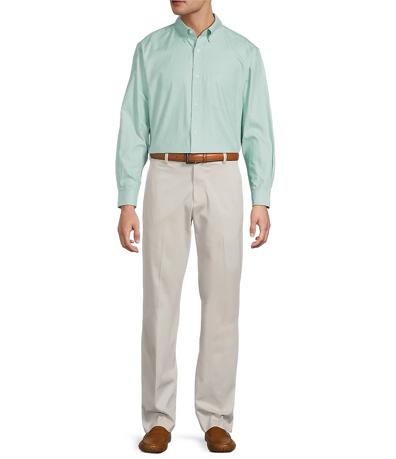 Roundtree & Yorke Gingham Pattern Twill Sport Shirt