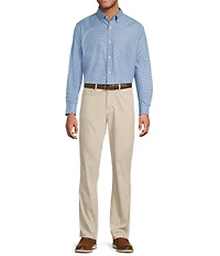 Roundtree & Yorke Gingham Pattern Twill Sport Shirt