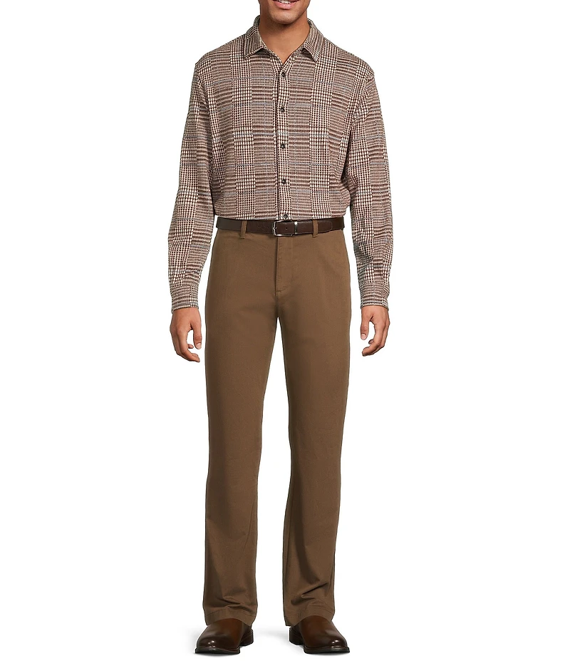 Roundtree & Yorke Long Sleeve Glen Plaid Coat Front Shirt