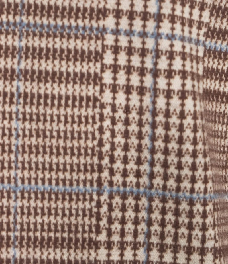 Roundtree & Yorke Long Sleeve Glen Plaid Coat Front Shirt