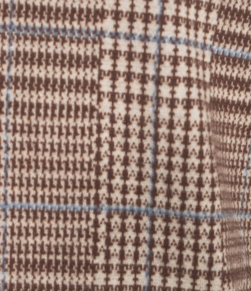 Roundtree & Yorke Long Sleeve Glen Plaid Button Front Shirt