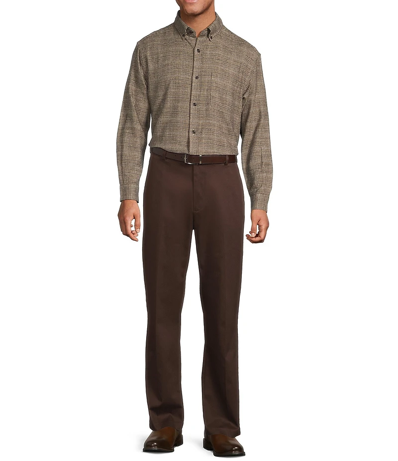 Roundtree & Yorke Long Sleeve Glen Plaid Portuguese Flannel Sport Shirt