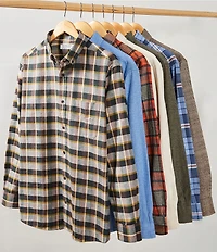 Roundtree & Yorke Long Sleeve Glen Plaid Portuguese Flannel Sport Shirt
