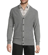 Roundtree & Yorke Long Sleeve Knit Solid Textured Cardigan