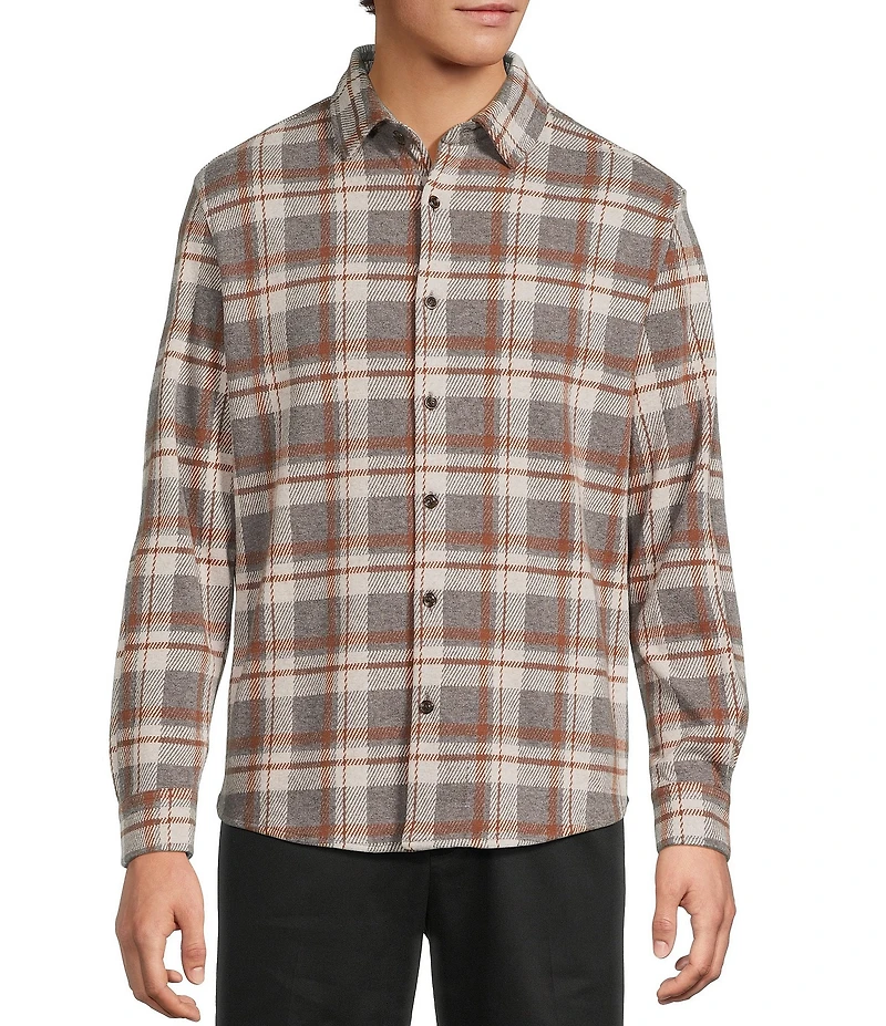 Roundtree & Yorke Long Sleeve Large Plaid Button Front Shirt