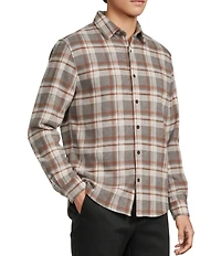 Roundtree & Yorke Long Sleeve Plaid Button Front Shirt
