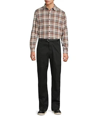 Roundtree & Yorke Long Sleeve Plaid Button Front Shirt