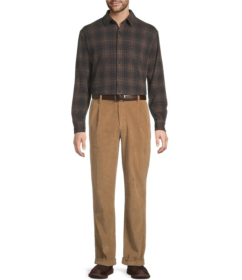 Roundtree & Yorke Long Sleeve Large Plaid Button Front Shirt