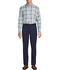 Roundtree & Yorke Long Sleeve Large Plaid Oxford Sport Shirt