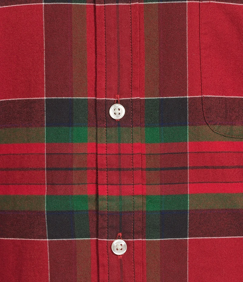 Roundtree & Yorke Long Sleeve Large Plaid Oxford Sport Shirt