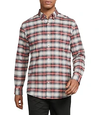 Roundtree & Yorke Long Sleeve Large Plaid Oxford Sport Shirt