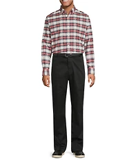 Roundtree & Yorke Long Sleeve Large Plaid Oxford Sport Shirt