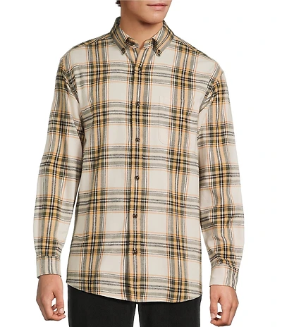 Roundtree & Yorke Long Sleeve Large Plaid Portuguese Flannel Sport Shirt