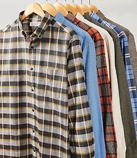 Roundtree & Yorke Long Sleeve Plaid Portuguese Flannel Sport Shirt