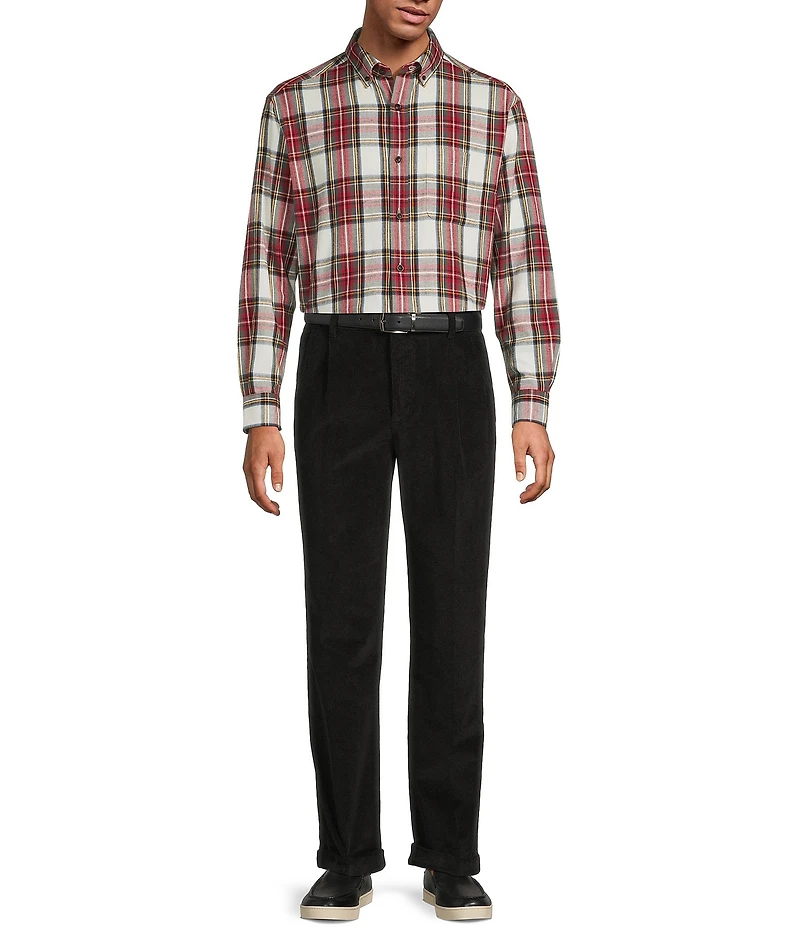 Roundtree & Yorke Plaid Portuguese Flannel Sport Shirt