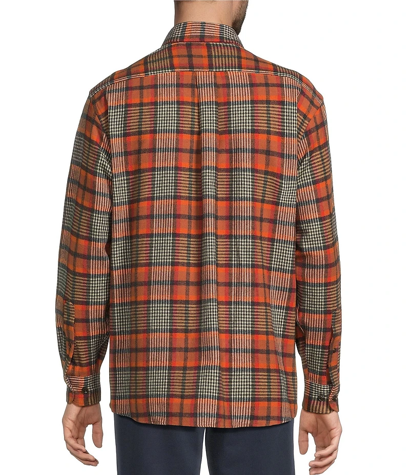 Roundtree & Yorke Long Sleeve Plaid Portuguese Flannel Sport Shirt