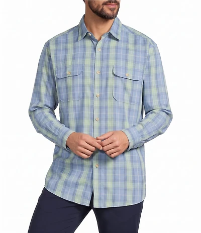Roundtree & Yorke Long Sleeve Large Plaid Sport Shirt