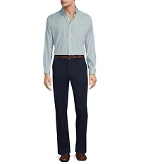 Roundtree & Yorke Long Sleeve Medallion Print Slub Sport Shirt