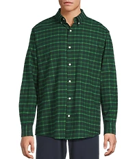 Roundtree & Yorke Long Sleeve Medium Plaid Oxford Sport Shirt