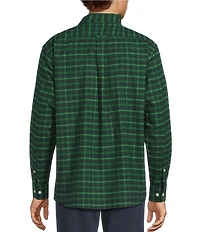 Roundtree & Yorke Long Sleeve Medium Plaid Oxford Sport Shirt