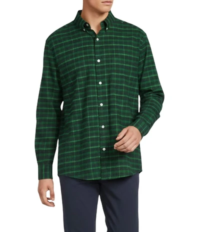 Roundtree & Yorke Long Sleeve Medium Plaid Oxford Sport Shirt