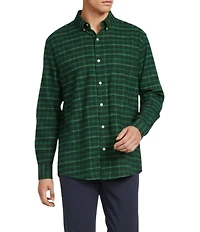 Roundtree & Yorke Long Sleeve Medium Plaid Oxford Sport Shirt