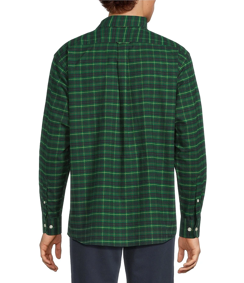 Roundtree & Yorke Long Sleeve Medium Plaid Oxford Sport Shirt