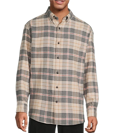 Roundtree & Yorke Long Sleeve Medium Plaid Portuguese Flannel Sport Shirt