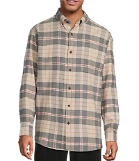 Roundtree & Yorke Long Sleeve Medium Plaid Portuguese Flannel Sport Shirt