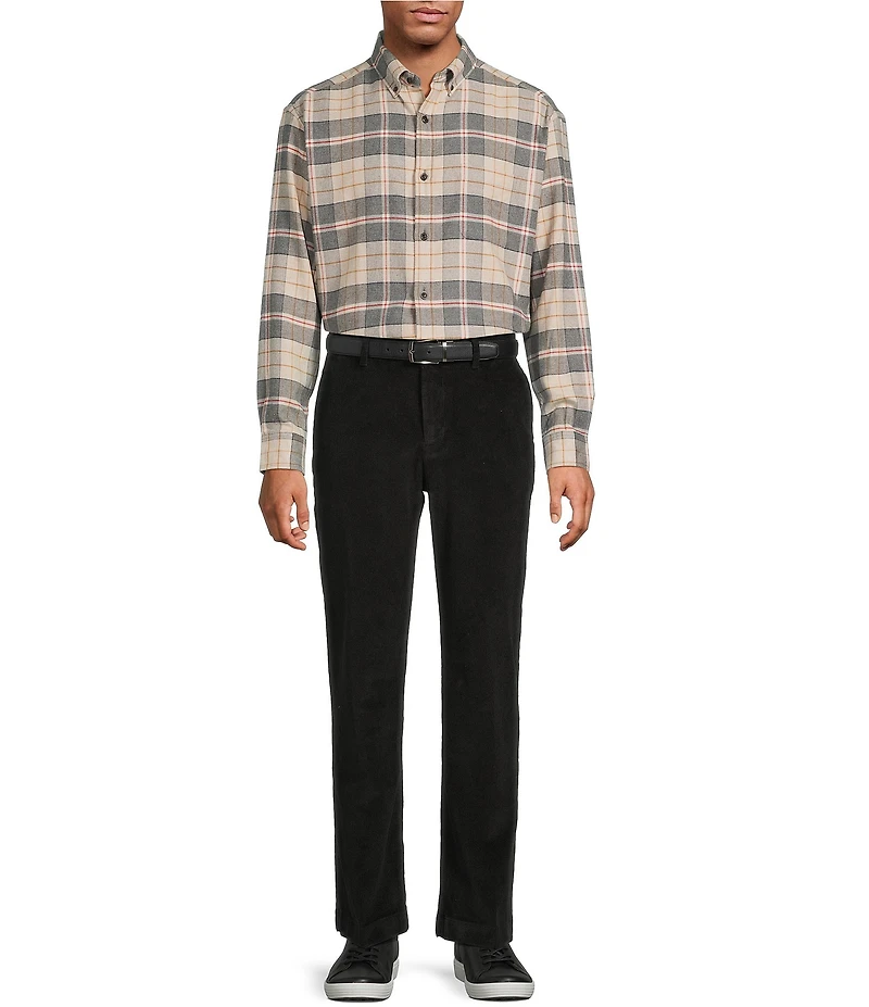 Roundtree & Yorke Long Sleeve Medium Plaid Portuguese Flannel Sport Shirt