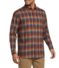 Roundtree & Yorke Long Sleeve Medium Plaid Portuguese Flannel Sport Shirt