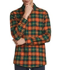 Roundtree & Yorke Long Sleeve Plaid Portuguese Flannel Sport Shirt