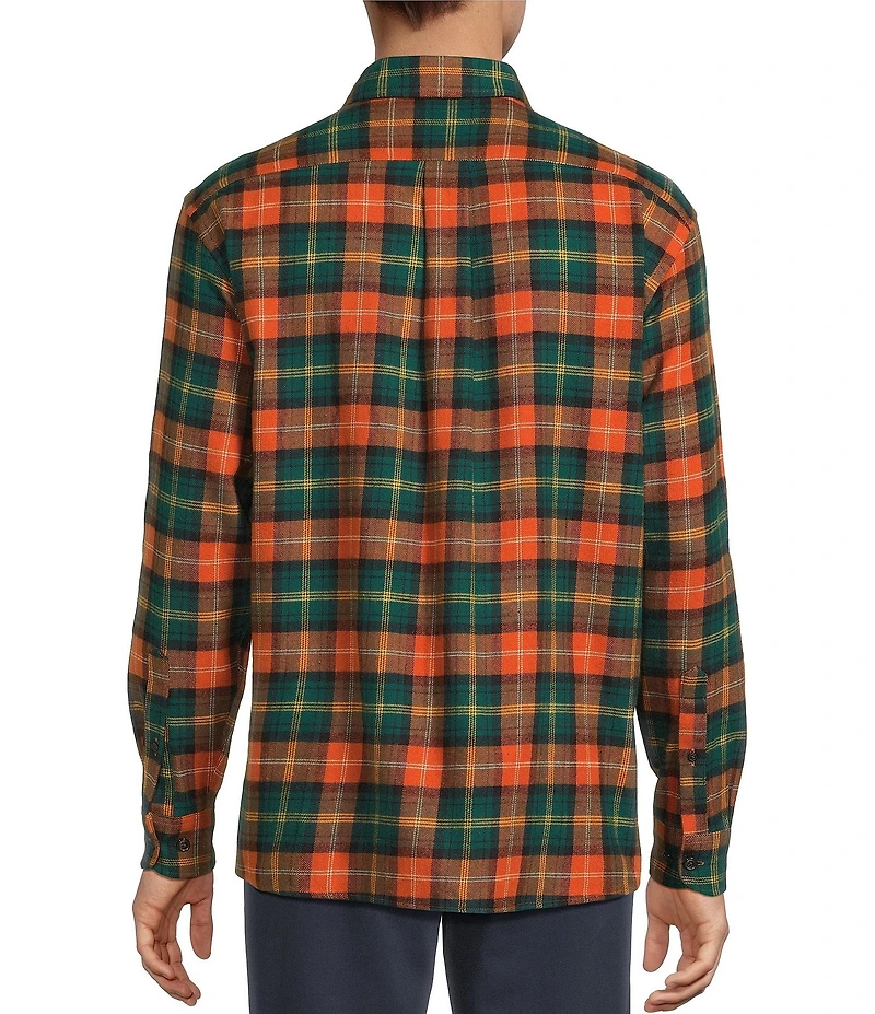 Roundtree & Yorke Long Sleeve Plaid Portuguese Flannel Sport Shirt