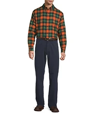 Roundtree & Yorke Long Sleeve Plaid Portuguese Flannel Sport Shirt