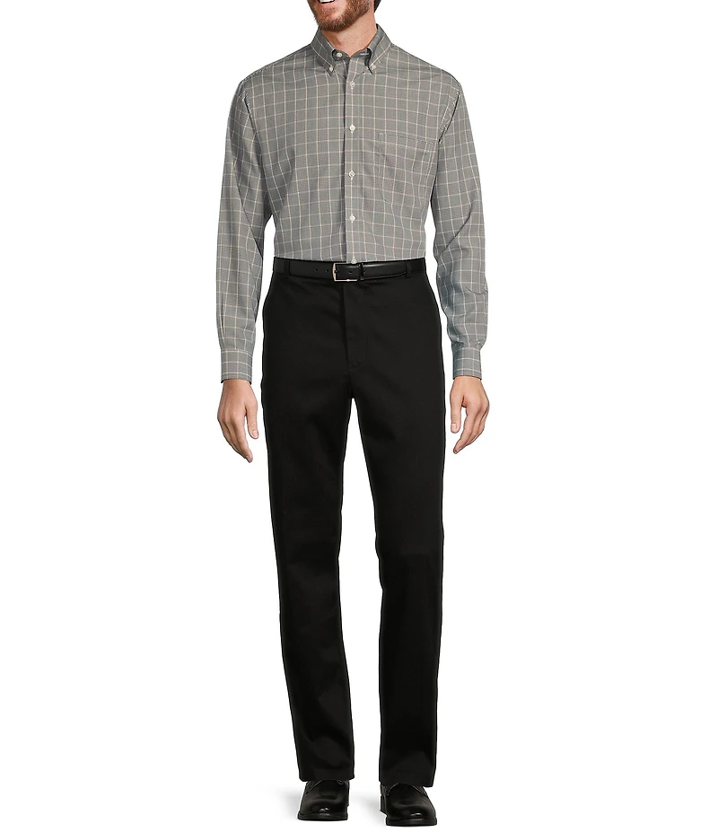 Gold Label Roundtree & Yorke Non-Iron Long Sleeve Plaid Sport Shirt