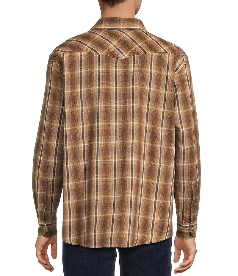 Roundtree & Yorke Plaid Western Portuguese Flannel Sport Shirt