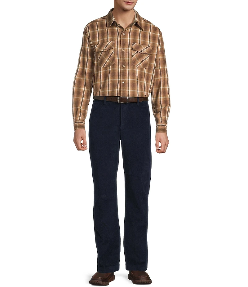 Roundtree & Yorke Plaid Western Portuguese Flannel Sport Shirt