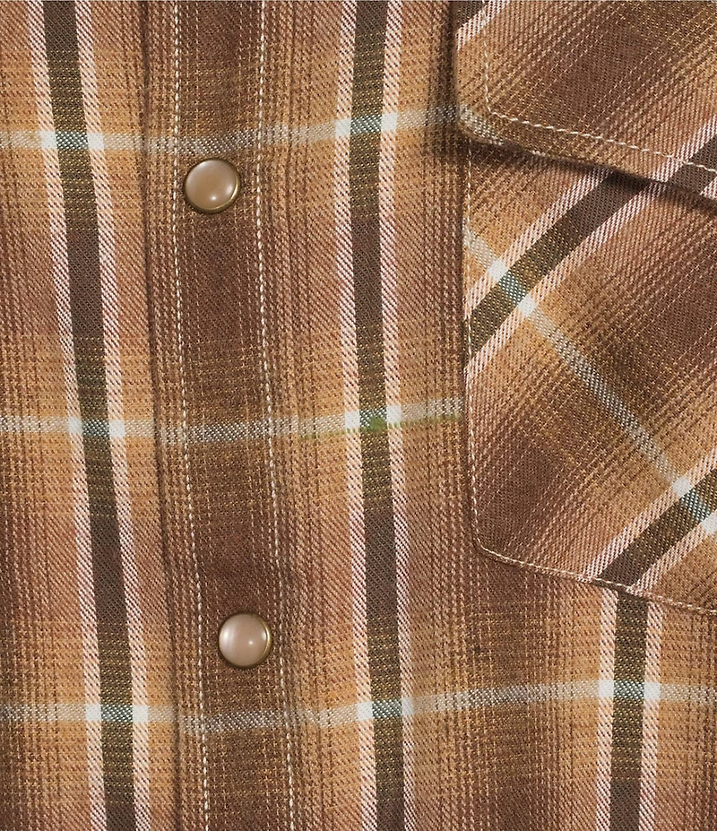 Roundtree & Yorke Plaid Western Portuguese Flannel Sport Shirt