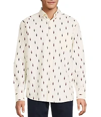 Roundtree & Yorke Long Sleeve Nutcracker Print Oxford Sport Shirt