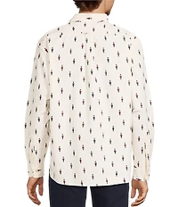 Roundtree & Yorke Long Sleeve Nutcracker Print Oxford Sport Shirt