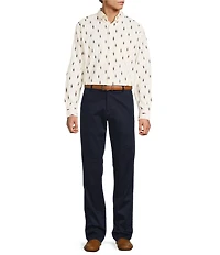 Roundtree & Yorke Long Sleeve Nutcracker Print Oxford Sport Shirt