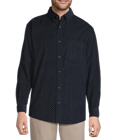 Roundtree & Yorke Long Sleeve Paisley Print Corduroy Sport Shirt