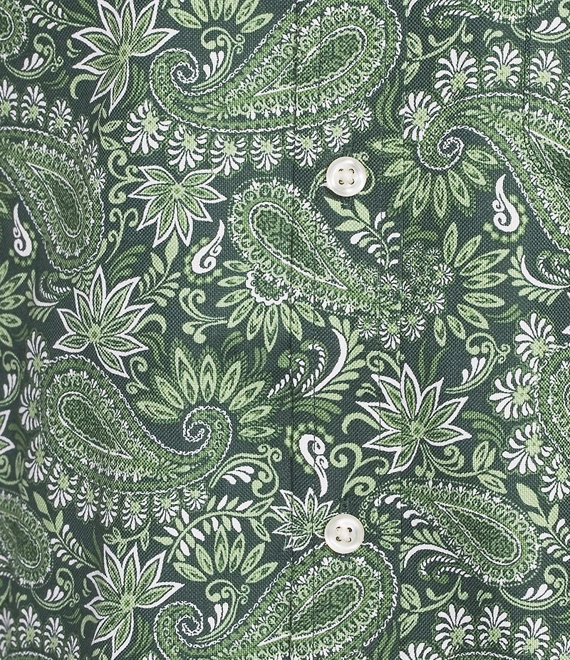 Roundtree & Yorke Long Sleeve Paisley Print Oxford Sport Shirt